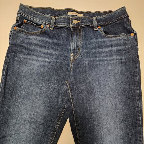 Levi's Dark Wash Stretch Denim High Rise Boyfriend Jeans - Picture 3 of 5